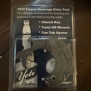 New YETI Tarpon Beverage Entry Tool Church Key Twist Off Can Tab Bottle Opener